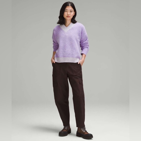 Lululemon•Alpaca Wool-Blend V-Neck Sweater•Heathered Digital Lavender•FLAWLESS•L - Picture 1 of 12